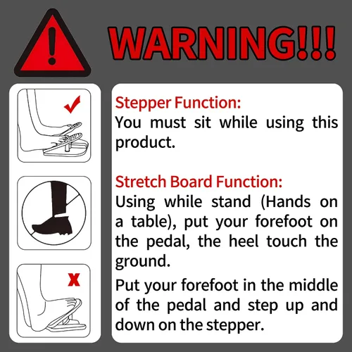 Vista 3 de Foldable Leg Exerciser: Portable Foot Pedal Exerciser for Seniors Under Desk Foot Pedal Exerciser Stepper Exercise for Leg Muscles Relieves Varicose