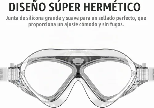 Vista 2 de OutdoorMaster Máscara de natación - Máscara de natación de visión amplia y gafas antivaho impermeable A-Negro
