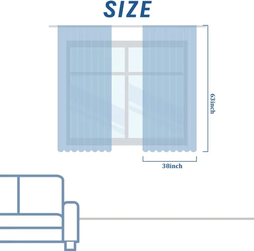Vista 2 de jinchan Cortinas bohemias a rayas para sala de estar, cortinas de lino estilo granja de 63 pulgadas de largo, 2 paneles para dormitorio, mudcloth