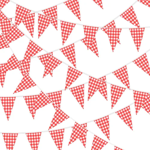 Vista 10 de MARFOREVER Cartel de pirata de 52.5 pies, decoraciones de fiesta pirata, pancarta de cumpleaños de Halloween, guirnalda triangular, banderines