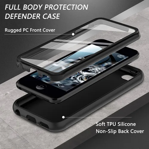 Vista 2 de Hensinple para iPod Touch de 7ª/6ª/5ª Generación, Funda para iPod Touch, Funda de silicona a prueba de golpes