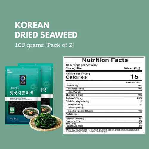 Vista 2 de Chung Jung One O'Food Premium - Algas secas coreanas Nori, producto de Corea, 1.76 onzas (paquete de 2)