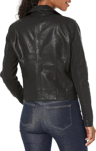 Vista 2 de BLANKNYC Ropa de lujo para mujer, chaqueta de motocicleta semiajustada de piel vegana