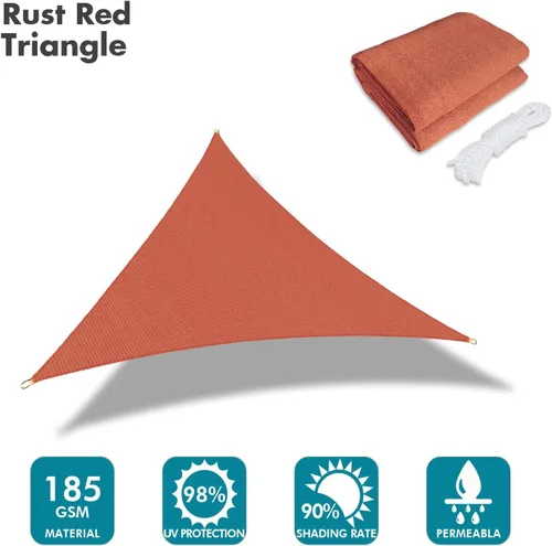Vista 2 de KANAGAWA Parasol marrón de 4 x 4 x 4 pies, bloqueo UV, 6.35 oz/m², KWT21, rectangular, comercial, cubierta al aire libre para patio trasero
