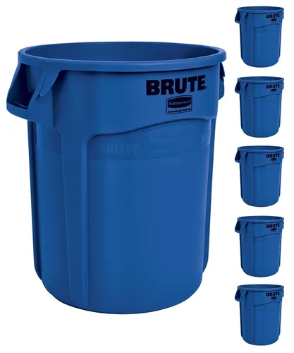 Vista 8 de Rubbermaid Commercial Products BRUTE - Bote de basura redondo de alta resistencia, 10 galones, color gris, contenedor de residuos para exteriores