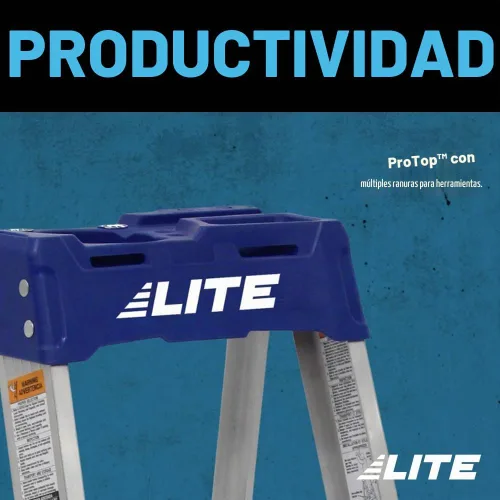 Vista 4 de LITE Escalera de aluminio de 4 pies con bandeja de herramientas, capacidad de carga de 250 libras, tipo I, LP-2111-04