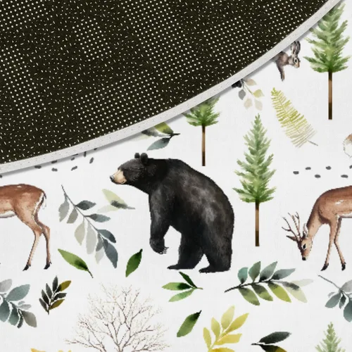 Vista 7 de Alfombra antideslizante para sala de juegos de animales del bosque, oso ciervo, zorro, conejo, pino, tapete de juego antideslizante para guardería