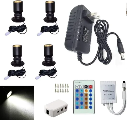 Vista 10 de Jorunhe 1.5w blanco LED mini superficie montada luz gabinete de joyería