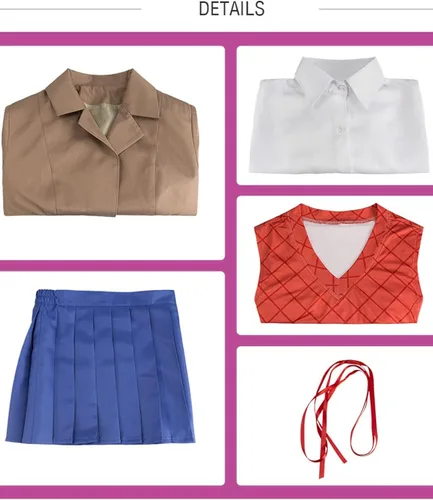 Vista 6 de Disfraz de anime Sayori Yuri Natsuki Monika, uniforme de cosplay para Halloween