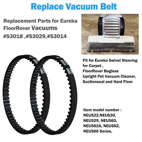 Vista 2 de Correas de vacío de repuesto para aspiradora vertical sin bolsa Eureka FloorRover, piezas de repuesto S3029 S3018 S3014, para modelos NEU522