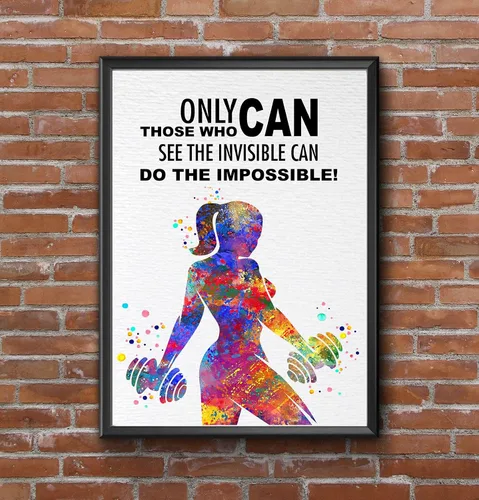 Vista 7 de Dignovel Studios 11X14 Sin Marco Solo Aquellos Que Pueden Ver Lo Invisible Pueden Hacer Lo Imposible Chica Ejercicio De Fuerza Entrenamiento Citas
