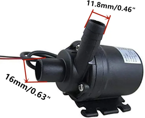 Vista 3 de Bomba de aceite de agua sumergible centrífuga sin escobillas de 12 V CC ultra silenciosa 800L/H 5M/16 pies para pecera, piscina, estanque, acuario