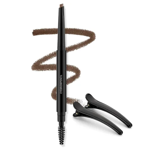 Vista 13 de Lápiz de cejas – Lápiz de cejas impermeable para maquillaje con punta triangular, cepillo de cejas de doble cara, punta fina, relleno de cejas que