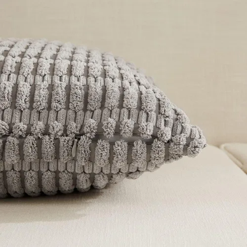 Vista 3 de Fancy Homi Fundas de almohada decorativas grises de 18 x 18 pulgadas para sala de estar, sofá, cama, sofá, decoración rústica y bohemia del hogar