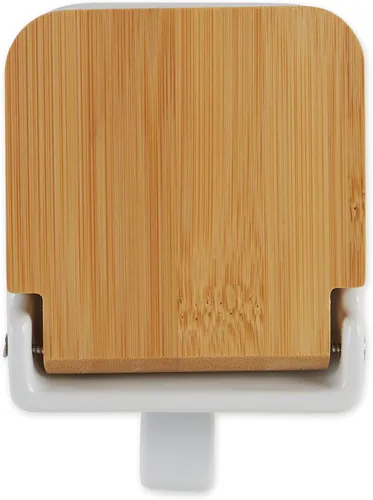 Vista 3 de RSVP International Colección de cocina de gres blanco, caja de sal, 4.5x3.25x3.5