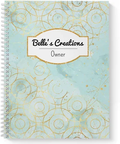 Vista 6 de Golden Waters Cuaderno personalizado con tapa blanda laminada, 120 páginas del papel seleccionado, coloque espiral plana de alambre. Tamaño: 5.5" x
