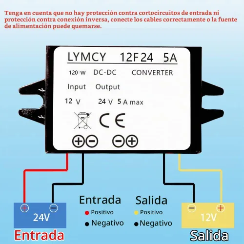 Vista 6 de Convertidor DC Boost de 12 V a 24 V, 5 A, 120 W, convertidor elevador de voltaje, módulo de fuente de alimentación impermeable, transformador