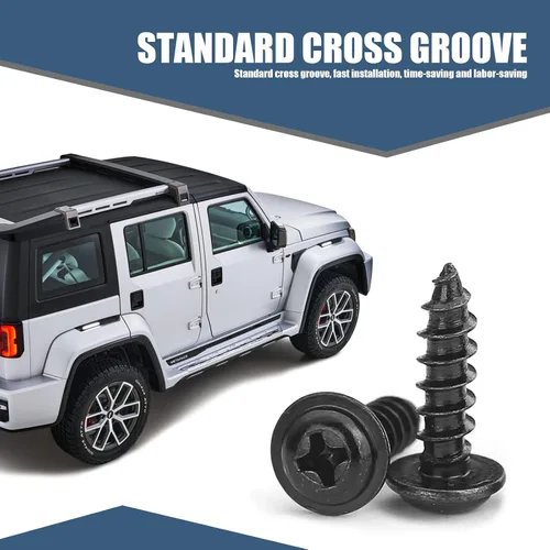 Vista 5 de Fogfar 20 tornillos para guardabarros fijos para carrocería de automóvil, LS-13 M5 de diámetro de agujero de metal, arandela cruzada, tornillos