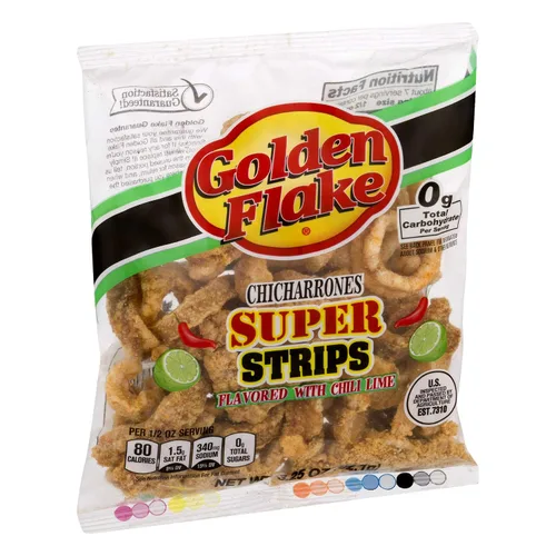 Vista 4 de Golden Flake Super Cracklin Strips, Chili Lime, 3.25 oz (Paquete de 4)