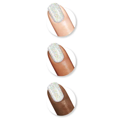 Vista 245 de Sally Hansen Xtreme Wear Esmalte de uñas sin rayas, acabado brillante, duradero, resistente a las astillas, transparente, color de uñas plateado 130