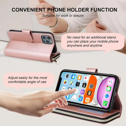 Vista 4 de Funda tipo cartera de cuero con 9 tarjetas para Samsung Galaxy S20 Series