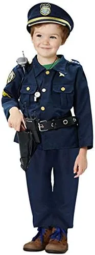 Vista 2 de Disfraz de policía para niños juego de rol de policía con esposas e insignia