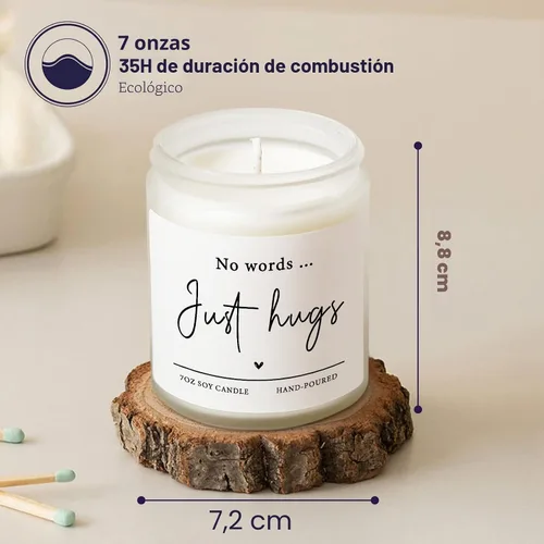 Vista 2 de Shqiueos Regalos de condolencia para la pérdida de un ser querido - Sin palabras, solo abrazos, vela perfumada de lavanda, idea de regalo de duelo