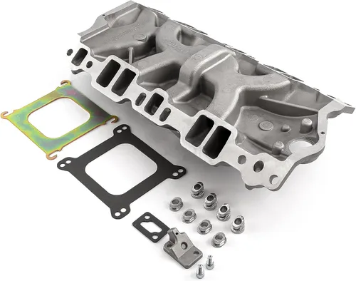 Vista 4 de Speedmaster 1-147-001 Compatible con Chevy SBC 350 1957-95 (no EGR) Colector de admisión de aluminio LowRise [Satinado]
