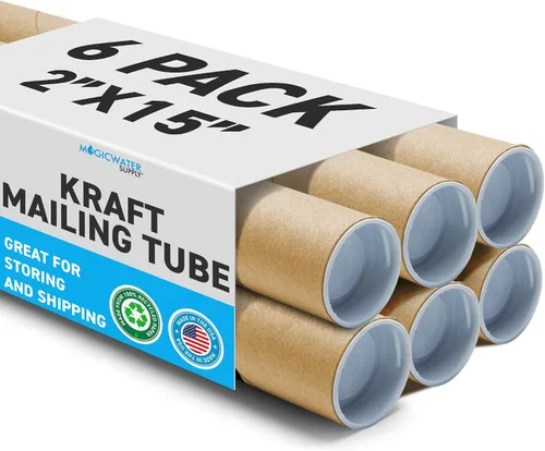 Vista 10 de MagicWater Supply Tubo de correo – 2 x 15 pulgadas – Kraft – 1 paquete – para envío y almacenamiento de carteles, artes, manualidades y documentos
