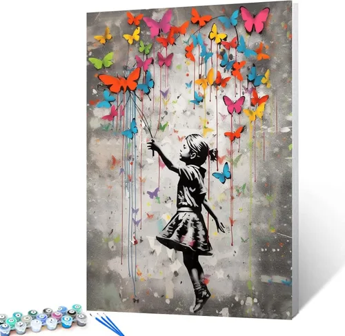 Vista 25 de Tucocoo Pintura de globos coloridos por números para adultos, kits de pintura al óleo digital sobre lienzo con pinceles y pigmento acrílico, arte