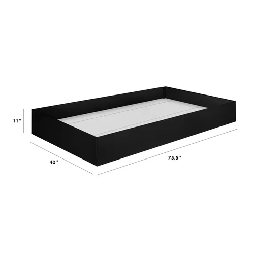 Vista 3 de Babyletto Tiptoe - Cama nido de almacenamiento, tamaño individual, color negro