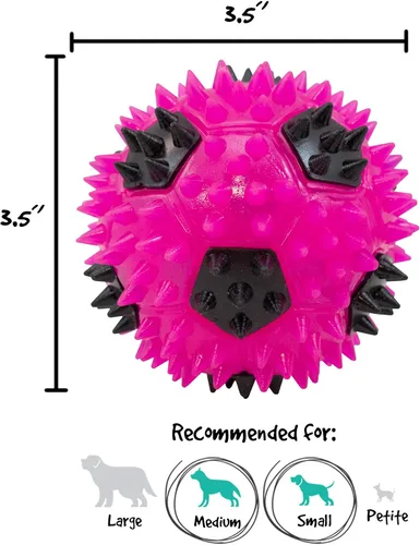 Vista 4 de Gnawsome Juguete de pelota de fútbol para perros de 3.5 pulgadas, mediano, limpia los dientes y promueve la salud dental y de las encías para tu