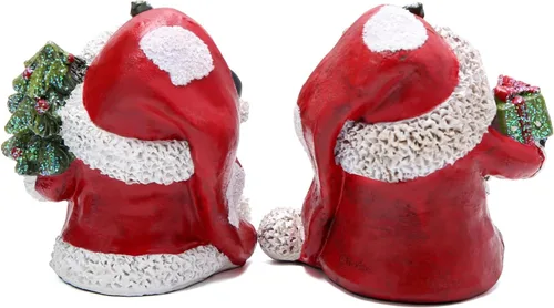 Vista 3 de Hodao 2 piezas decoraciones de gnomos de Navidad con sombrero de Navidad, figuritas de gnomo hechas a mano, elfo escandinavo, gnomos Tomte
