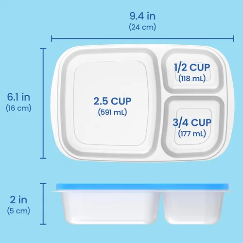 Vista 8 de Bentgo Easyboxes - Loncheras apilables originales - Contenedores de alimentos reutilizables de 3 compartimentos para niños y adultos - Lonchera
