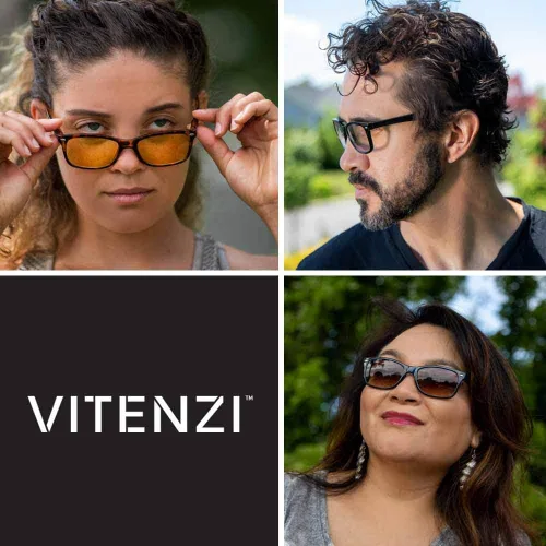 Vista 6 de VITENZI Gafas de visión nocturna para hombres y mujeres, antirreflejos, seguridad para conducción nocturna, lentes de sol tintados amarillos HD Prato
