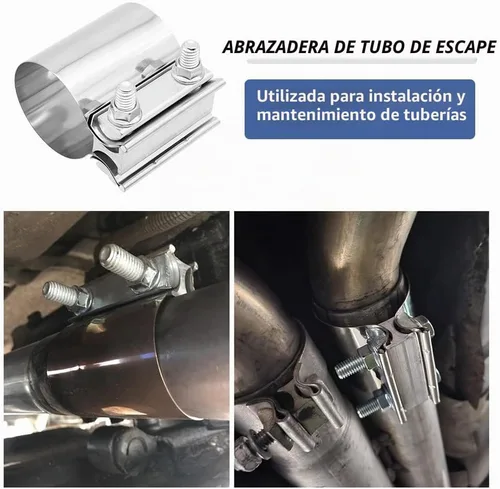 Vista 3 de 2 unidades de abrazadera de banda de unión abatible de acero inoxidable, abrazadera universal de reparación de tubería para sujetar la mayoría