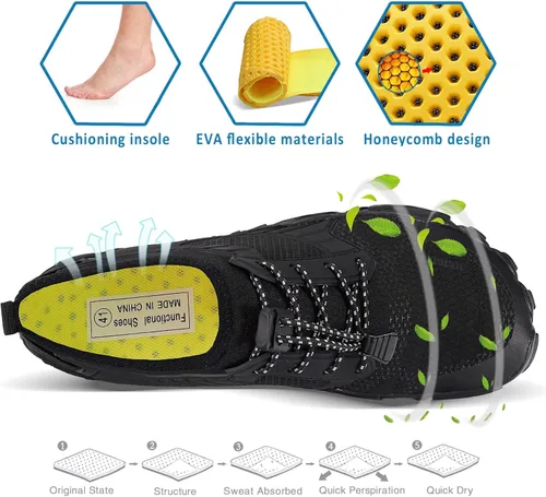 Vista 3 de MAYZERO Zapatos de agua para hombres y mujeres, zapatos de surf, playa, piscina, zapatos de punta ancha, senderismo, zapatos de agua, zapatillas