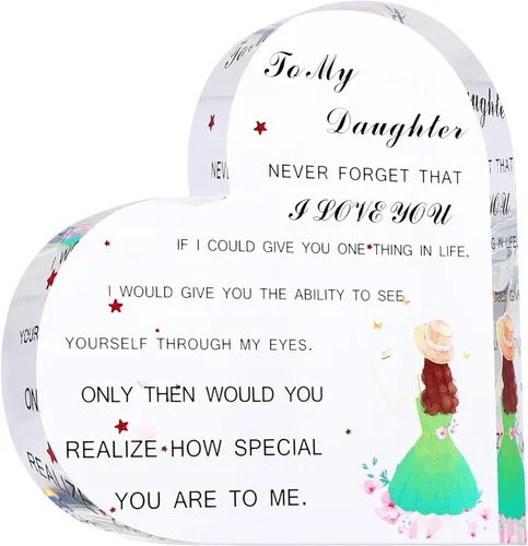 Vista 10 de Placa de corazón de acrílico, citas inspiradoras, regalo romántico para novia, novio, amante, regalo para boda, cumpleaños, aniversario, decoración