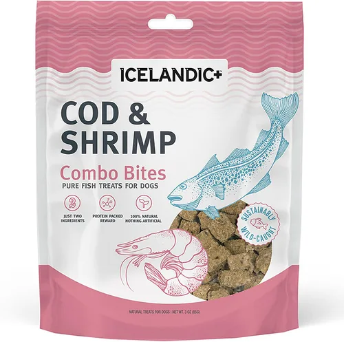 Vista 7 de Icelandic+ Bacalao y arenque Combo Bites Dog Treat Bolsa de 3.0 onzas Air-Dried Sustainably Sourced Fish Snacks, High Omega-3 for Skin & Coat