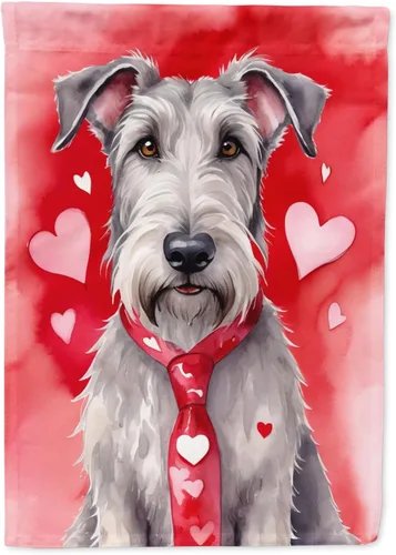 Vista 140 de Caroline's Treasures DAC5252GF Affenpinscher - Bandera de jardín con texto en inglés "My Valentine", bandera decorativa para patio exterior, patio