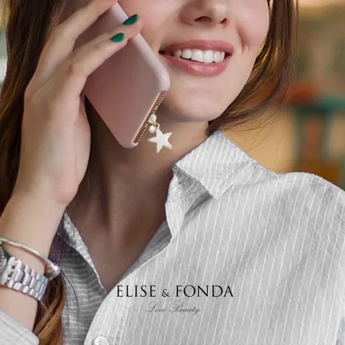 Vista 6 de ELISE & FONDA CP150 Puerto de carga USB anti polvo enchufe lindo luz pequeña estrella colgante encanto para iPhone 11/XS MAX/XR/X/8 Plus/7/6S/7/SE