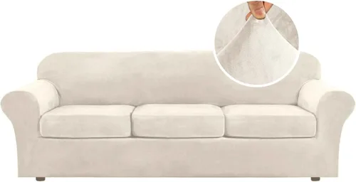 Vista 102 de H.VERSAILTEX - Funda elástica para sofá de 2 piezas, funda protectora de terciopelo, suave, con parte inferior elástica, con un ancho de hasta 49