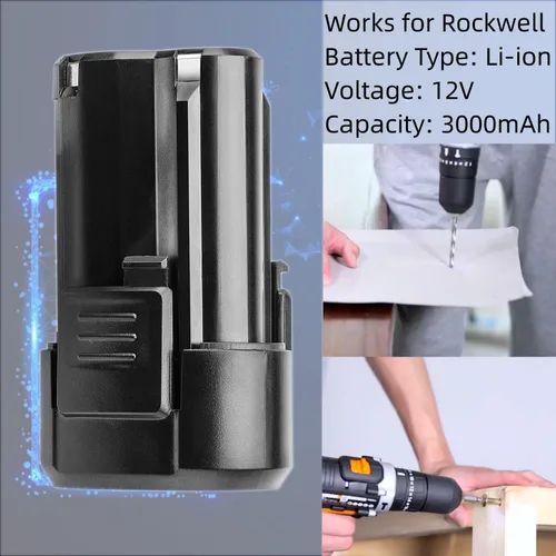 Vista 2 de ARyee Batería de repuesto de 12V 3000mAh para Rockwell RW9300 WA3503 WA3504 WA3505 RK2515K2 RK2514K2 Batería de alimentación inalámbrica de litio (2)
