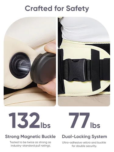 Vista 5 de bonoch EaseFit - Portabebés para recién nacidos a niños pequeños – Perilla de ajuste para la cadera del bebé, correa ergonómica de algodón