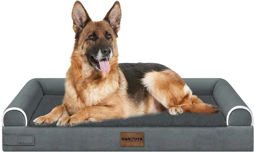 Vista 112 de NANUYA - Cama ortopédica para perros de tamaño mediano/grande, lavable: Camas con almohada para perros de tamaño mediano/grande, sofá de espuma