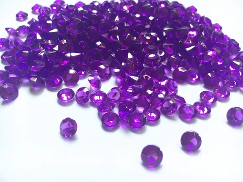 Vista 7 de Diamante acrílico, 2000 piezas de cristales redondos de confeti de imitación de 0.3 pulgadas, gemas del tesoro para dispersos de mesa, rellenos