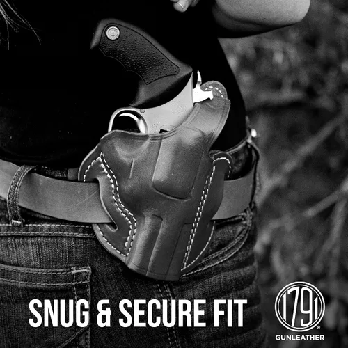 Vista 4 de 1791 GUNLEATHER K-Frame Thumbreak - Funda de cuero para pistola OWB CCW para diestros, compatible con Ruger GP100, Smith & Wesson 686