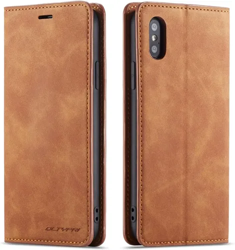 Vista 15 de QLTYPRI Funda tipo cartera para iPhone XR, 3 tarjeteros, color azul