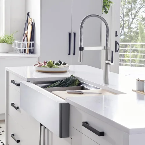 Vista 4 de BLANCO Quatrus R15 Ergon Delantal Super Single Farmhouse Fregadero de cocina