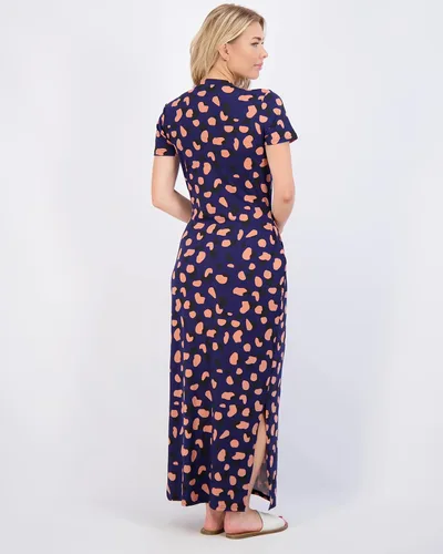 Vista 3 de Real Essentials Paquete de 3 Vestido largo casual de manga corta para mujer, vestido de verano con abertura y bolsillos